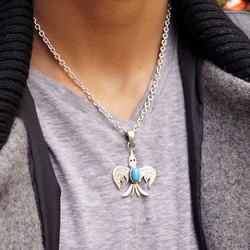 シルバー925 イーグルとターコイズブルーの石コンビペンダントトップ 動物 アニマル silver925 シルバーアクセサリー シルバー製 ペンダントヘッド メンズ 夏アクセ ボヘミアンアクセサリー