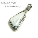 シルバー925 不思議な形の白い石付きネイティブ系ペンダントトップ silver925 シルバーアクセサリー シルバー製 ペンダントヘッド メンズ