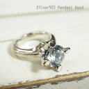 シルバー925 大きなクリスタルが埋まった指輪がたリングペンダントトップ silver925 シルバーアクセサリー シルバー製 ペンダントヘッド メンズ
