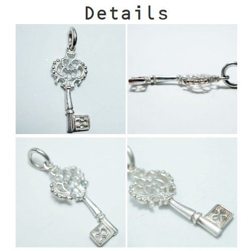 シルバー925 細かいデザインが目を引く鍵モチーフペンダントトップ silver925 シルバーアクセサリー シルバー製 ペンダントヘッド メンズの商品画像 2