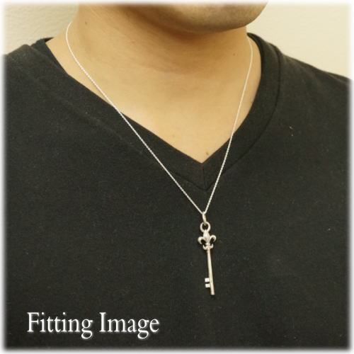 シルバー925 百合の紋章をあわせたカギモチーフネックレス silver925 シルバーアクセサリー レディースネックレス 鍵の商品画像 3