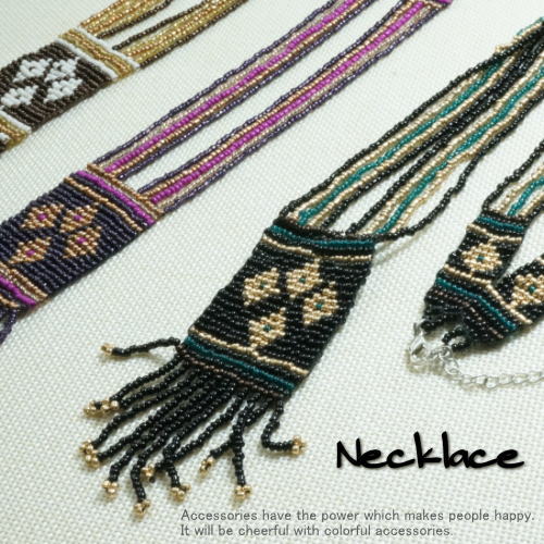 \半額★50%OFF/ネックレス ビーズ ボリューミー エスニック感 アジアンスタイル ロングネックレス 夏 秋 レディースネックレス ボリュームアクセ 21'...