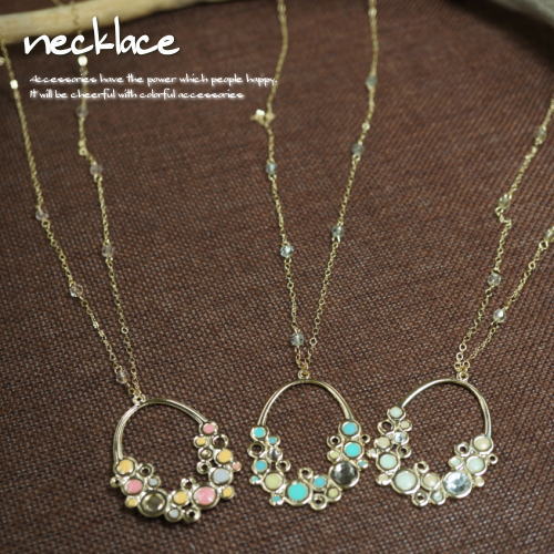 \半額★50%OFF/ネックレス キャンディーカラー キュート レトロ風 レディースネックレス 泡 ミルキーカラー ロング かわいい チェーン 21’06