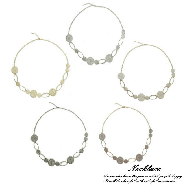 \半額★50%OFF/雪の結晶のようなパーツがいっぱいののネックレス レディースネックレス 花 キラキラ 21'10