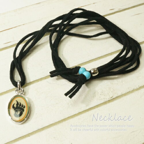 \半額★50%OFF/ベアクロー クマの爪 絵 革紐ペンダント 先住民 インディアンネックレス レディース メンズ ユニセックス ロングネックレス 夏