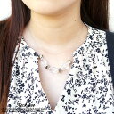 レディースネックレス チェーンネックレス クリアビーズ 多面 異素材 キラキラ シルバー アズキチェーン あずき 小豆 ショートネックレス