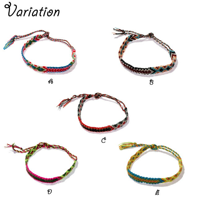 アクセサリーのYUKATANゆかたんのミサンガ プロミスリング ユニセックス 男女兼用 カラフル 色鮮やか 模様 柄 編み込み 足首 アンクレット 足 メンズ 21'12｜アングル2