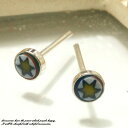 シルバーピアス 手描きのスター柄モチーフスタッドピアス シルバー925 silver925 シルバーアクセサリー 花 星
