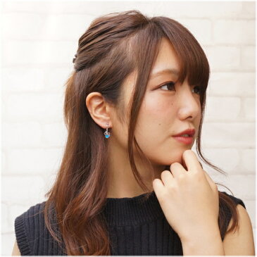 ピアス 金属アレルギー スタッドピアス ターコイズブルー 模様 個性的 レディースピアス トルコ石 エスニック ネイティブ サージカルステンレスポスト 【フック(チタン/樹脂)orイヤリングへの変更OK 】 ボヘミアンアクセサリー 涼し気