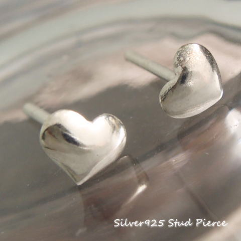 シルバーピアス 小さなサイズぷっくりハートピアス a009(a-1-4) シルバー925 silver925 シルバーアクセサリー スタッ…