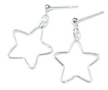 シルバーピアス オープンなスターのスタッドピアス シルバー925 silver925 シルバーアクセサリー 星 レディースピアス