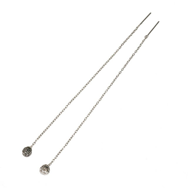 シルバーピアス オーロラ プリズム キラキラ カッティングビーズ あずきチェーン 小豆 アズキ シルバー925 silver925 シルバーアクセサリー アメリカンピアス ロングピアス
