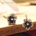 シルバーピアス 花 フラワー スタッドピアス 桜 さくら サクラ シルバー925 silver925 シルバーアクセサリー スタッドピアス レディースピアス 小さい 立体感