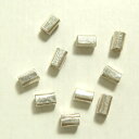 シルバーパーツ 10個で1セット 直径1.4mmタイプでシンプルな小さいシルバー925製の四角い箱のような筒型のビーズ10個セット ビーズ アクセサリー シルバ...