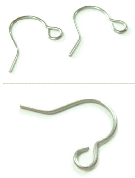 チタン製フックパーツ 金具 チタンフック ピアス パーツ フックタイプ 手作り ハンドメイド 材料