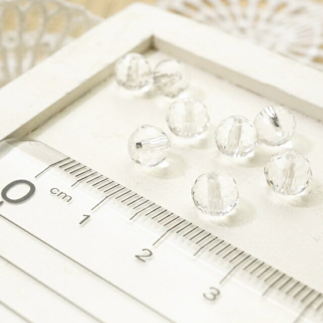 多面カットビーズ 5.5×6.4mm クリスタル 3gのグラム販売(約10個入り) クリア系 透明系 ガラスビーズ チェコビーズ グラスビーズ アクセサリーパーツ 手作り ハンドメイド 材料