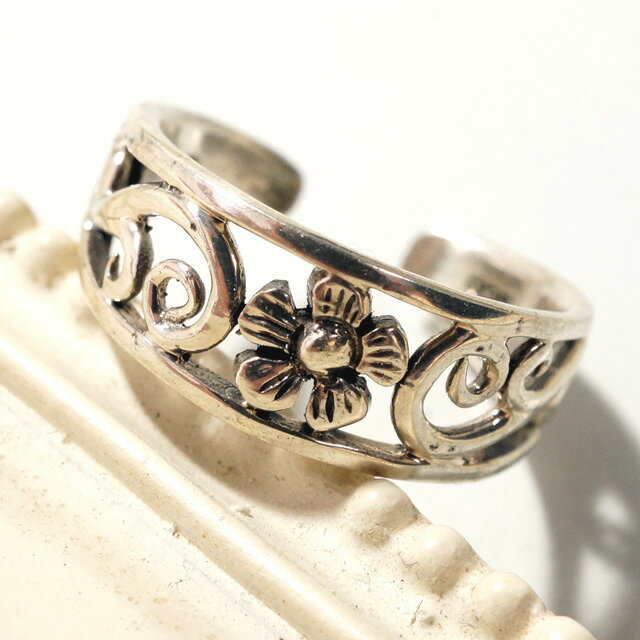 Rakuten - フリーサイズリング ハワイアン ハイビスカス足指リング18 シルバー925 silver925 シルバーアクセサリー 指輪 足指リング トゥリング トウリング ピンキィリング