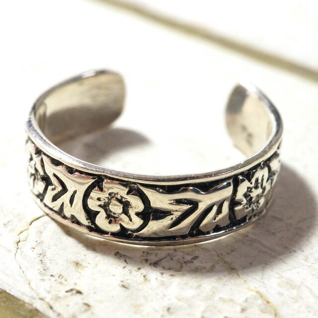 フリーサイズリング お花がいっぱい 足指リング46 シルバー925 silver925 シルバーアクセサリー 指輪 足指リング トゥリング トウリング ピンキィ...