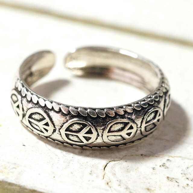 シルバー925 フリーサイズリング ピースマーク足指リング65 シルバー925 silver925 シルバーアクセサリー 指輪 足指リング トゥリング トウリン...