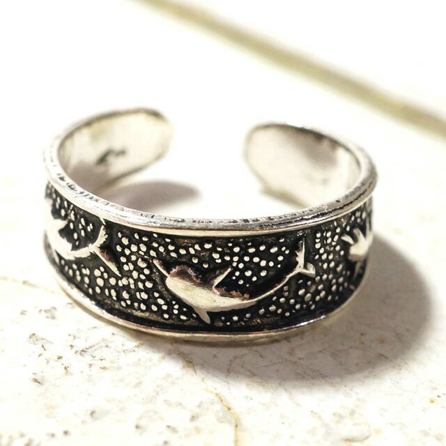 シルバー925 フリーサイズリング 波乗りイルカ足指リング85 動物 アニマル シルバー925 silver925 シルバーアクセサリー 指輪 足指リング トゥ...