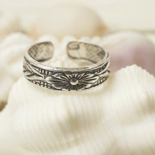 フリーサイズリング 神秘的なリーフ模様の足指リング シルバー925 silver925 シルバーアクセサリー 指..
