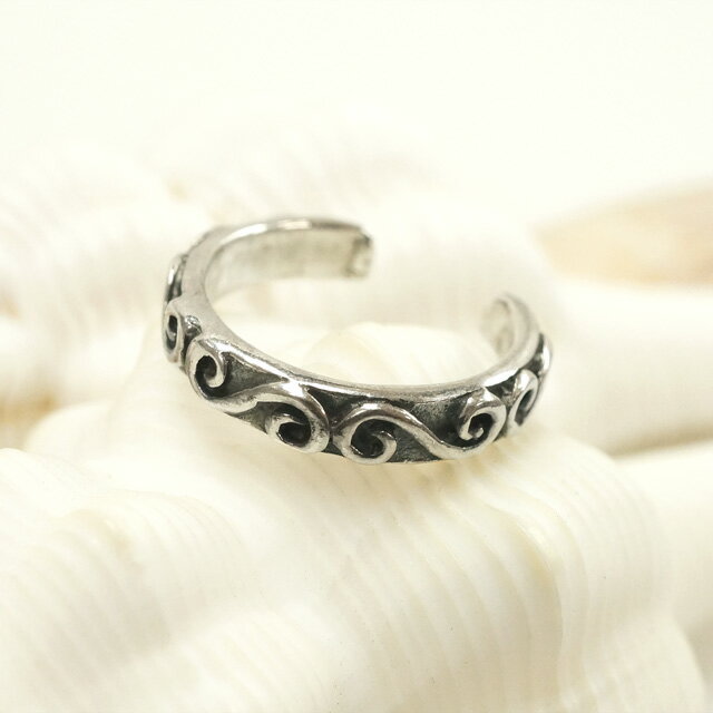 フリーサイズリング S字のような唐草模様の足指リング カラクサ シルバー925 silver925 シルバーアクセサリー 指輪 足指リング トゥリング トウリン...