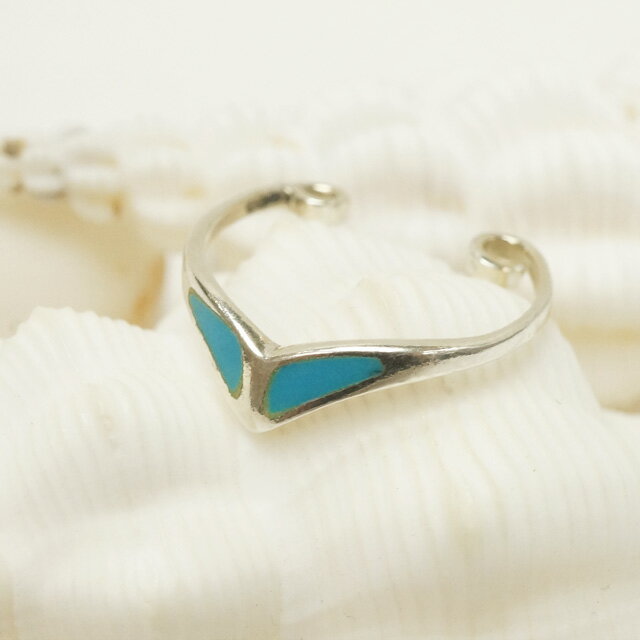 フリーサイズリング さわやかな青いマークが特徴的な足指リング ブルー シルバー925 silver925 シルバーアクセサリー 指輪 足指リング トゥリング ト...