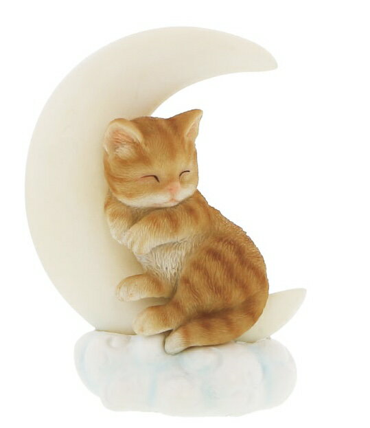LEDライト　ムーンライトキャット　10cm×6cm×高さ13.3cm　　重量：190g　素材:ポリレジン