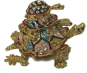 七宝焼き ミニ三段ガメ (幅:6cm 長さ:7.5cm 高さ:5cm 159g) ピルケース ギフトケース入り かめ 亀