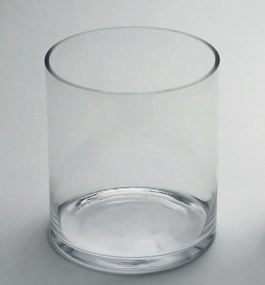 ガラス花瓶 円筒型　直径18cm×高さ20cm　重量：約1030g　素材:ガラス　シリンダー型