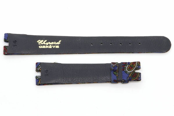 【新品】ショパール 替えベルト 純正 ハッピーダイヤ用 ブルー キャンバス レザー 未使用 ペイズリー柄 時計 腕時計 Watch chopard|時計バンド 腕時計バンド 交換バンド 交換ベルト 時計ベルト 腕時計ベルト ベルト バンド 替えバンド ブランド小物 ブランド ブランド腕時計