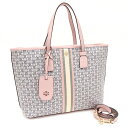 トリーバーチ 2WAYトートバッグ 10008691 ライトピンク PVC レザー 中古 総柄 レディース 肩がけ 女性 GEMINI LINK TORY BURCH