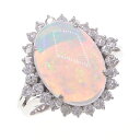 オパール ダイヤモンド リング OP2.88ct D0.58ct Pt850 14号 中古 アクセサリー ジュエリー 宝石 ストーン 指輪 ダイヤ レディース 女性 婦人 Opal Diamond