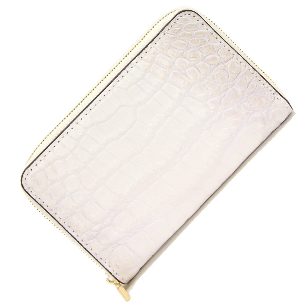 ヒマラヤクロコダイル コインケース アイボリー ゴールド金具 ヒマラヤ クロコダイル 中古 コンパクトウォレット 財布 小銭入れ ワニ 鰐 エキゾチックレザー レディース 女性 婦人 HIMALAYA CROCODILE