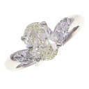 ダイヤモンド リング YD1.51ct D0.36ct Pt900 11号 鑑定書付き 中古 USED プラチナ アクセサリー ジュエリー 宝石 ダイヤ ダイア...