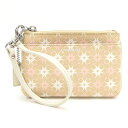 コーチ ポーチ ベージュ ピンク ホワイト PVC レザー 中古 ミニポーチ 小物入れ レディース 女性 COACH