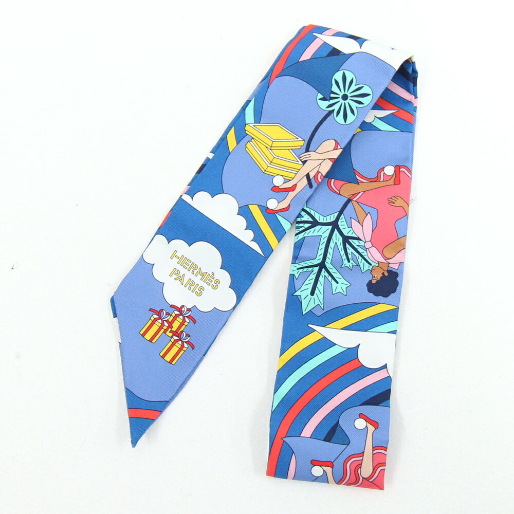 エルメス スカーフ ツイリー CARRES VOLANTS 空飛ぶカレ ブルー マルチカラー シルク100% 新品 未使用 青 ファッション レディース 女性 HERMESのサムネイル