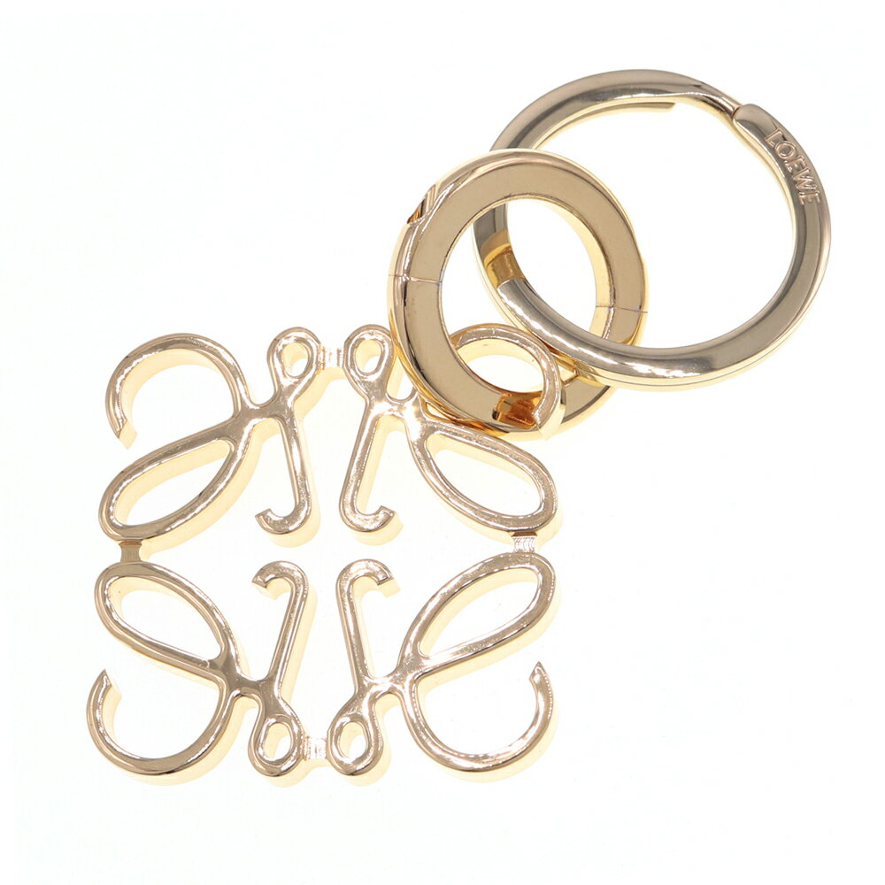 ロエベ キーホルダー アナグラム 111.25.203 8130 ゴールド メタル 中古 キーリング バッグチャーム レディース LOEWEのサムネイル