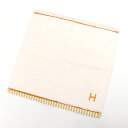 エルメス ハンドタオル カレ タオル ヴィス ヴェルサ H103847M ナークル タン コットン100% 中古 Hロゴ レディース HERMES