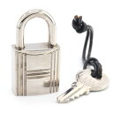 エルメス カデナ シルバー メタル 中古 鍵 カギ 南京錠 嘉手納 メンズ レディース 男女兼用 HERMES