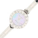 ブルガリ レディースウォッチ ビーゼロワン バングルウォッチ ブラックシェル 12Pダイヤ BZ22S SS クォーツ 中古 ブレスレット 腕輪 ロゴ 女性 婦人 時計 マザーオブパール 黒蝶貝 BB B-zero1 B.zero1 BVLGARI