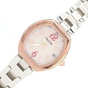 シチズン レディースウォッチ ウィッカ ハッピー ダイアリー KL0-731-91 SS ソーラー電波 中古 女性 婦人 時計 コンビ CITIZEN