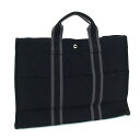 エルメス ハンドバッグ フールトゥ トートMM ブラック コットンキャンバス 中古 メンズ レディース トートバッグ 黒 HERMES