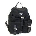 プラダ バックパック 1BZ677 ブラック ナイロン レザー 中古 リュック ナップサック ミニリュック レディース PRADA