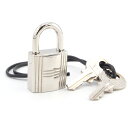 エルメス カデナ シルバー メタル 中古 カギ 鍵 南京錠 嘉手納 レディース メンズ 男女兼用 HERMES