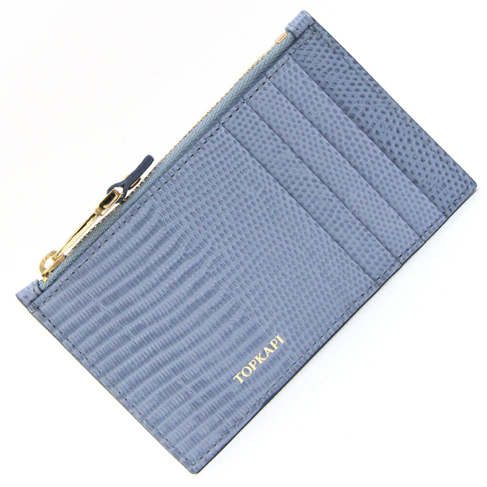 トプカピ コインケース ルチア 511148004100 ブルー リザード型押しレザー 中古 小銭入れ カードケース フラグメントケース レディース TOPKAPI