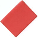 モラビト 名刺入れ レッドオレンジ レザー 中古 カードケース ビジネス パスケース レディース MORABITO