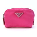 プラダ ポーチ 1NA339 ピンク ナイロン 中古 ミニポーチ 小物入れ レディース 女性 PRADA