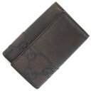 グッチ 6連キーケース グッチシマ 256433 ダークブラウン レザー 中古 鍵 カギ ロゴ レディース メンズ GUCCI