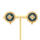 バーバリーズ イヤリング ゴールド グリーン メタル 中古 イヤー アクセサリー ラインストーン アクセ ラウンド ヴィンテージ レディース Burberrys